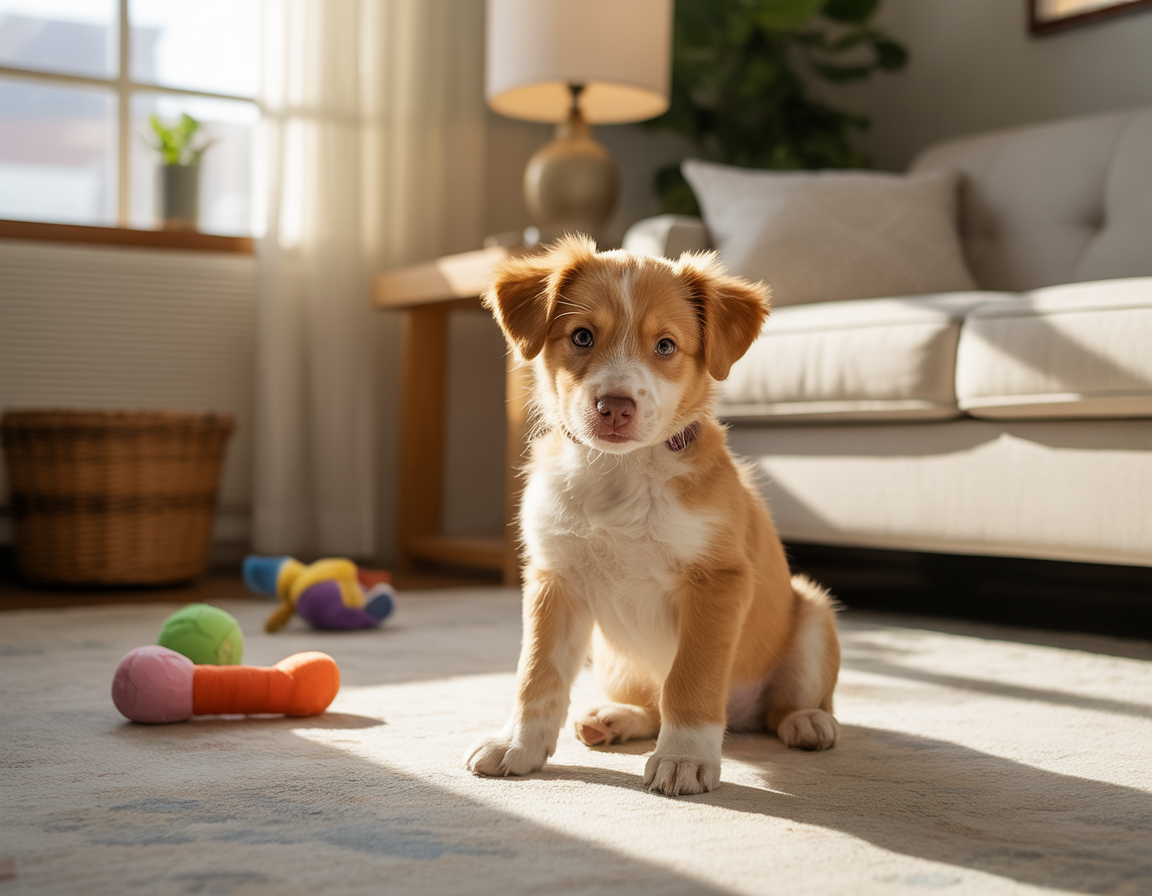 can you leave puppy home alone image