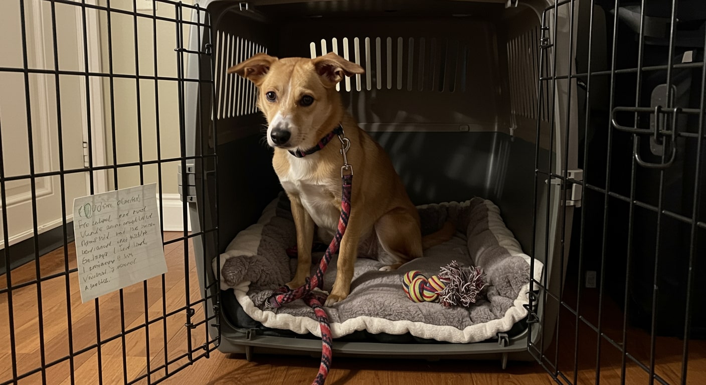 dog kennel anxiety image