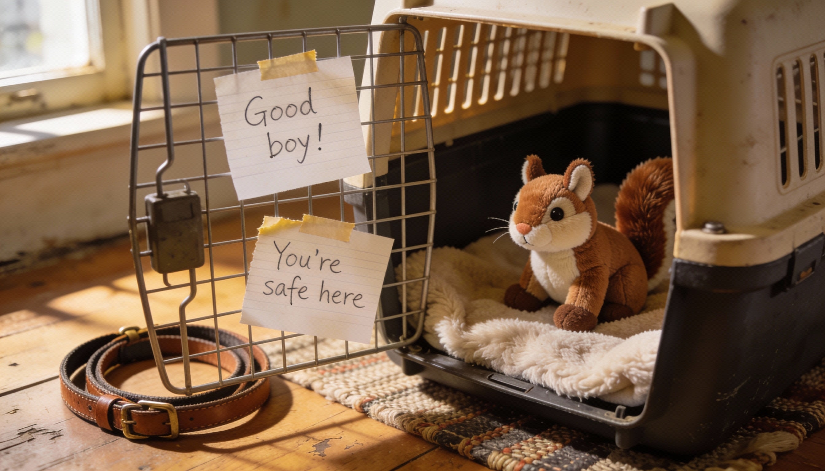 dog kennel anxiety image