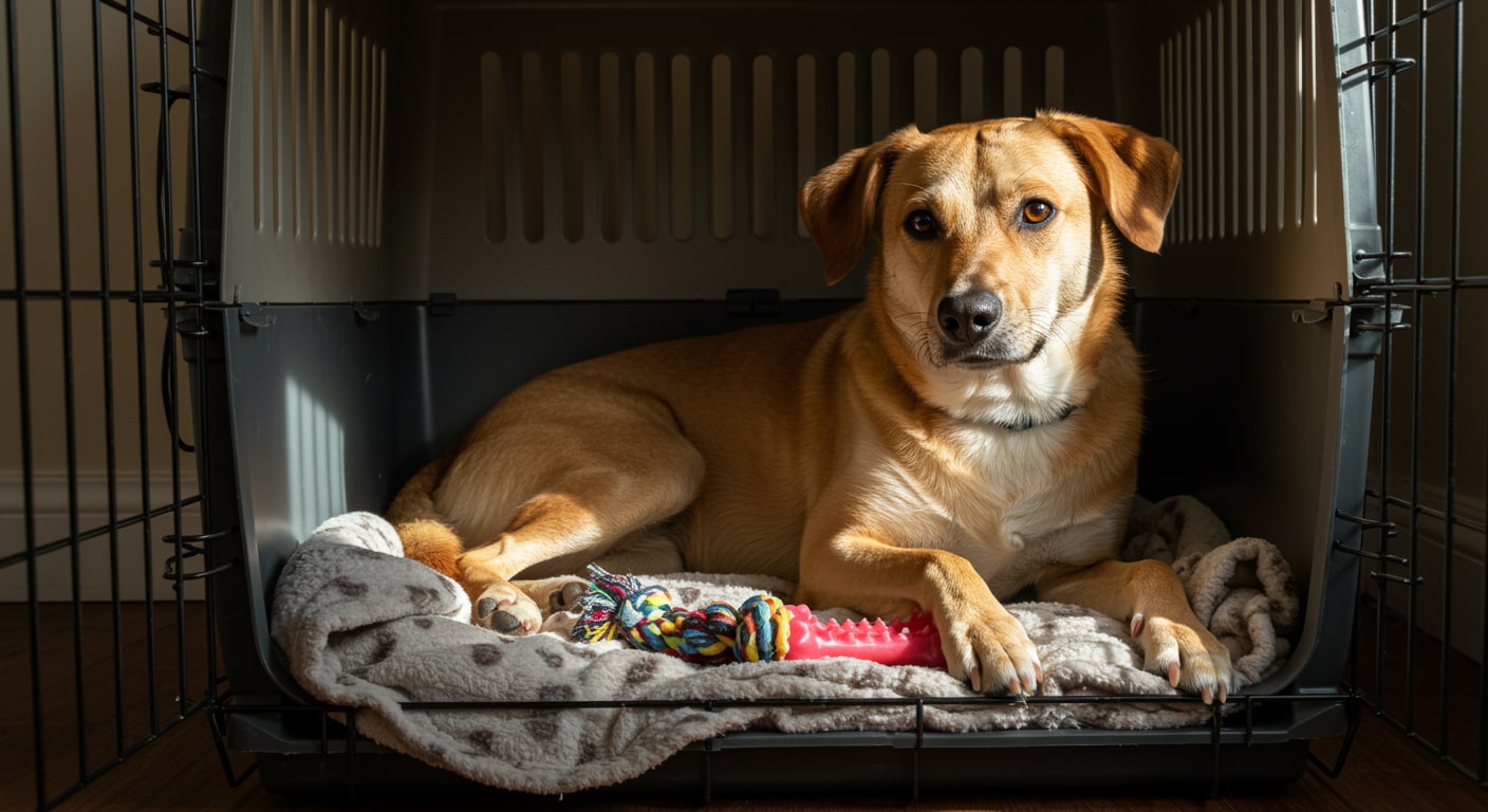 dog kennel anxiety image
