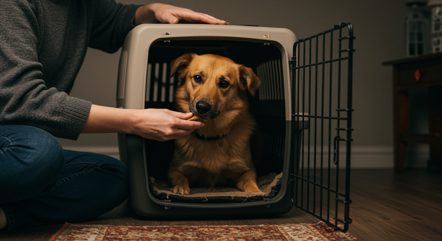 dog kennel anxiety hero image