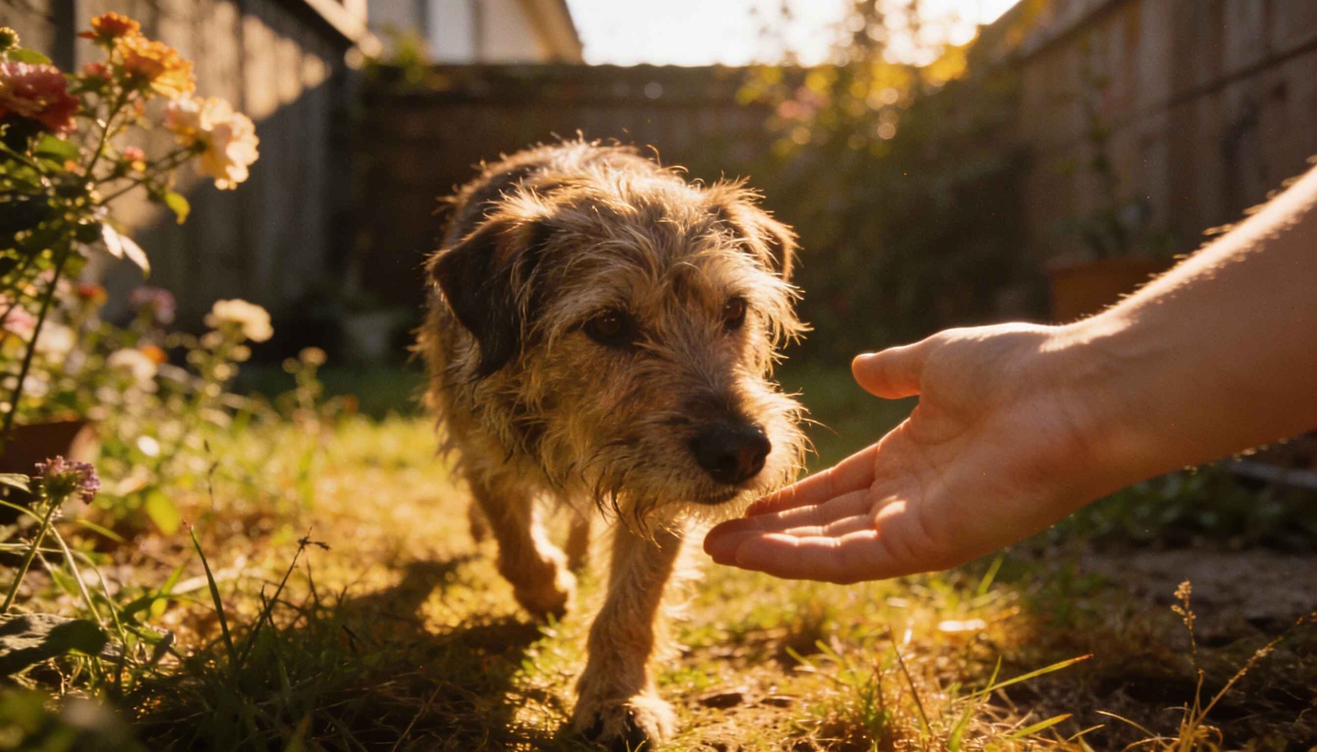 how to get scared dog to come to you image