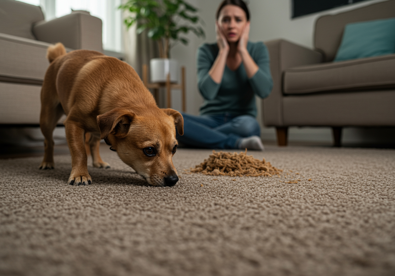 why is my dog pooping in house image