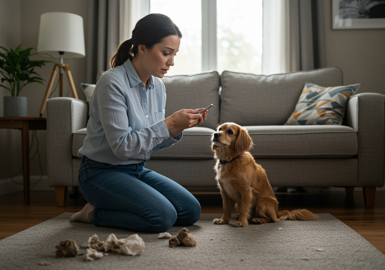 why is my dog pooping in house image